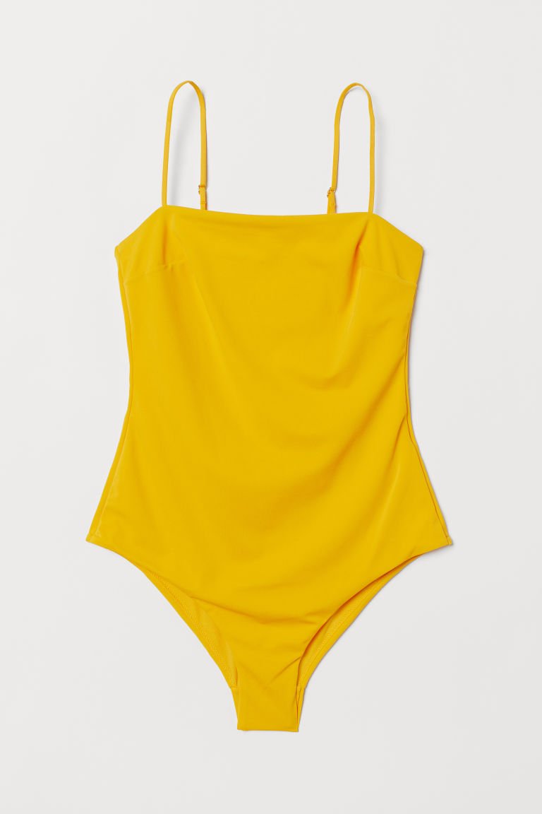 yellow swimsuit